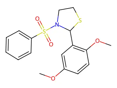 3-(Benzenesulfonyl)-2-(2,5-dimethoxyphenyl)-1,3-thiazolidine structure