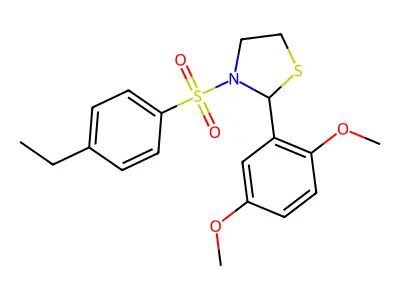 2-(2,5-Dimethoxyphenyl)-3-((4-ethylphenyl)sulfonyl)thiazolidine structure