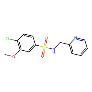 4-chloro-3-methoxy-N-(pyridin-2-ylmethyl)benzenesulfonamide structure