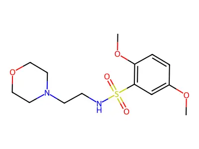 2,5-dimethoxy-N-(2-morpholinoethyl)benzenesulfonamide structure