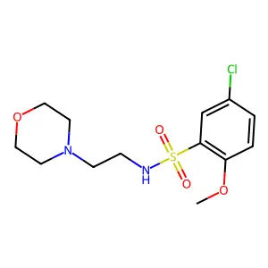 5-chloro-2-methoxy-N-(2-morpholinoethyl)benzenesulfonamide structure