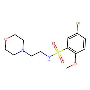 5-bromo-2-methoxy-N-[2-(4-morpholinyl)ethyl]benzenesulfonamide structure