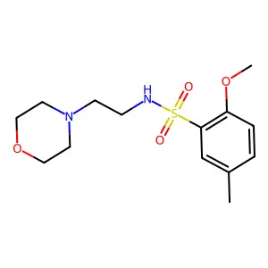 2-methoxy-5-methyl-N-(2-morpholin-4-ylethyl)benzenesulfonamide structure