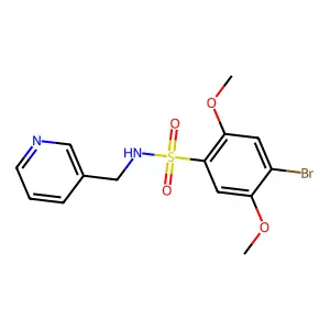 4-bromo-2,5-dimethoxy-N-(pyridin-3-ylmethyl)benzenesulfonamide structure