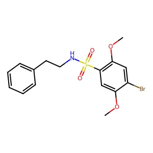 4-bromo-2,5-dimethoxy-N-(2-phenylethyl)benzenesulfonamide structure