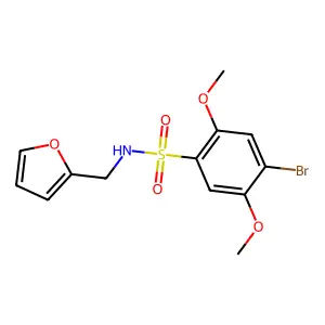 4-Bromo-N-(2-furylmethyl)-2,5-dimethoxybenzenesulfonamide structure