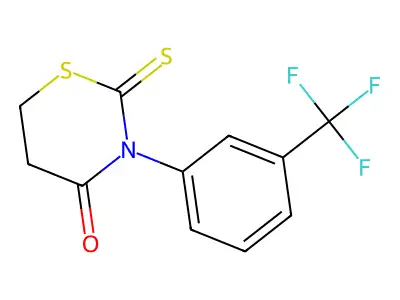 2-Sulfanylidene-3-[3-(trifluoromethyl)phenyl]-1,3-thiazinan-4-one structure