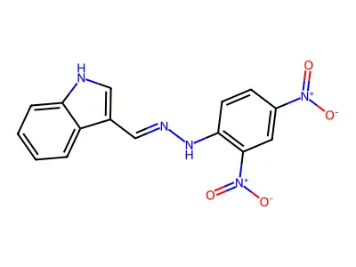 2-(2,4-Dinitrophenyl)-1-(indol-3-ylidenemethyl)hydrazine structure