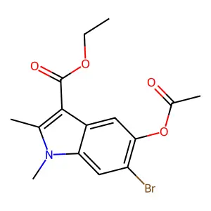 ethyl 5-(acetyloxy)-6-bromo-1,2-dimethyl-1H-indole-3-carboxylate structure