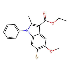 Ethyl 6-bromo-5-methoxy-2-methyl-1-phenyl-1H-indole-3-carboxylate structure