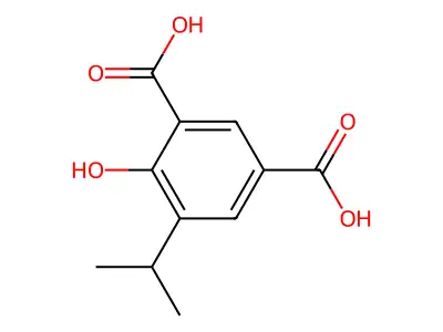 1,3-Benzenedicarboxylic acid, 4-hydroxy-5-(1-methylethyl)- structure