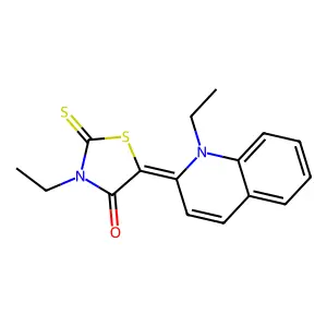 3-Ethyl-5-(1-ethyl-2-quinolinylidene)-2-sulfanylidene-4-thiazolidinone structure