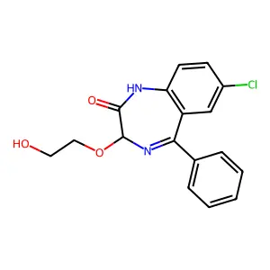2H-1,4-Benzodiazepin-2-one, 1,3-dihydro-7-chloro-3-(2-hydroxyethoxy)-5-phenyl- structure