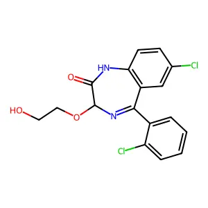 7-Chloro-5-(2-chlorophenyl)-3-(2-hydroxyethoxy)-3H-1,4-benzodiazepin-2-ol structure
