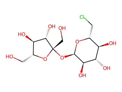 Hex-2-ulofuranosyl 6-chloro-6-deoxyhexopyranoside structure