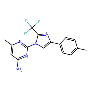 6-methyl-2-[4-(4-methylphenyl)-2-(trifluoromethyl)-1h-imidazol-1-yl]-4-pyrimidinamine structure