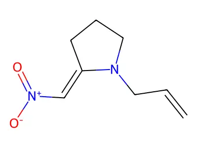 2-(Nitromethylidene)-1-prop-2-enylpyrrolidine structure