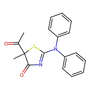 5-acetyl-2-(diphenylamino)-5-methylthiazol-4(5H)-one structure