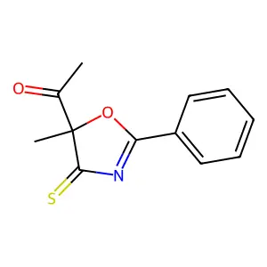 1-(5-Methyl-2-phenyl-4-thioxo-4,5-dihydro-1,3-oxazol-5-yl)ethanone structure