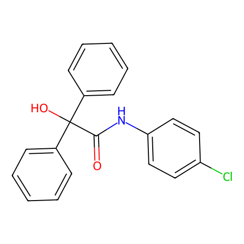 N-(4-chlorophenyl)-2-hydroxy-2,2-diphenylacetamide structure
