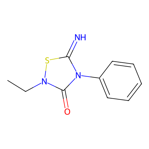 2-Ethyl-5-imino-4-phenyl-1,2,4-thiadiazolidin-3-one structure