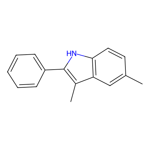 3,5-dimethyl-2-phenyl-1H-indole structure