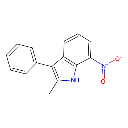 2-Methyl-7-nitro-3-phenyl-1H-indole structure