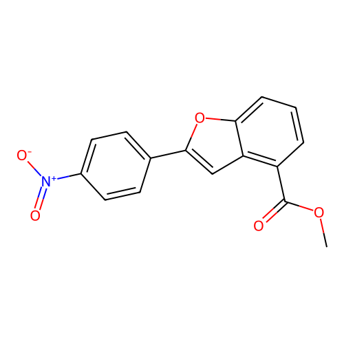 4-Benzofurancarboxylic acid, 2-(4-nitrophenyl)-, methyl ester structure
