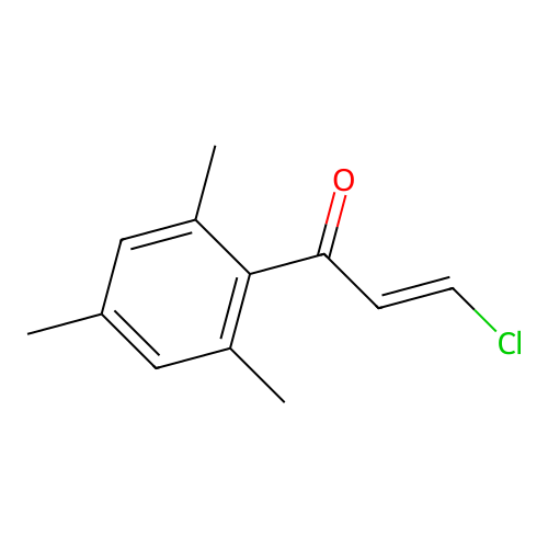 Acrylophenone, 3-chloro-2',4',6'-trimethyl-, (E)- structure