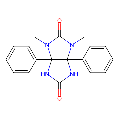 1,3-dimethyl-3a,6a-diphenyltetrahydroimidazo[4,5-d]imidazole-2,5(1H,3H)-dione structure