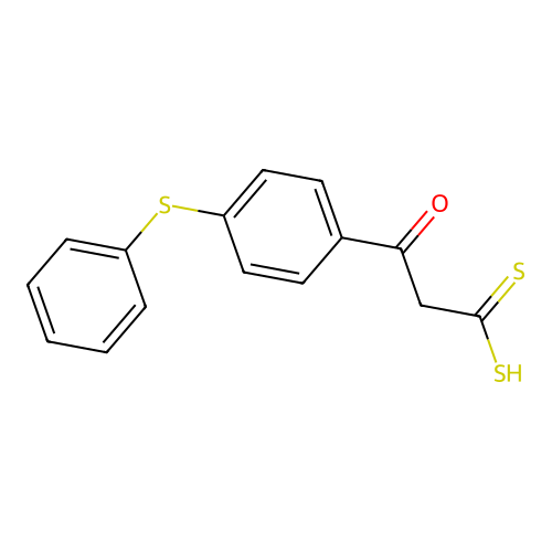 3-Oxo-3-(p-(phenylthio)phenyl)dithiopropionic acid structure
