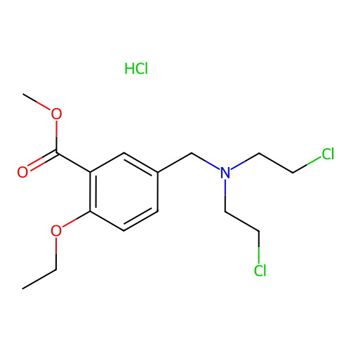 Methyl 5-((bis(2-chloroethyl)amino)methyl)-2-ethoxybenzoate hydrochloride structure