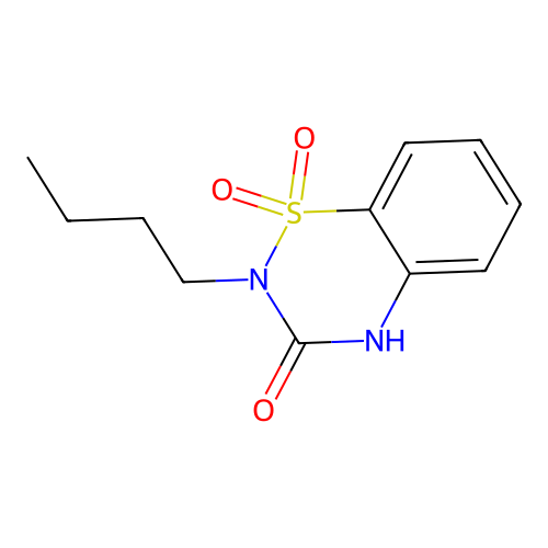 2-butyl-2H-1,2,4-benzothiadiazin-3(4H)-one 1,1-dioxide structure