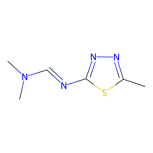 N,N-dimethyl-N'-(5-methyl-1,3,4-thiadiazol-2-yl)methanimidamide structure