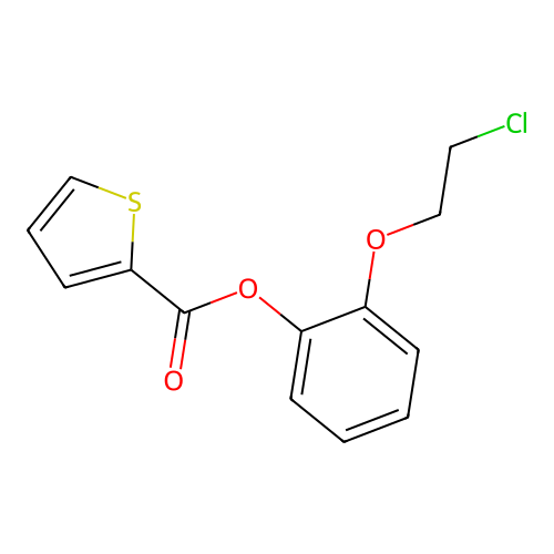 2-Thiophenecarboxylic acid, chloroethoxyphenyl ester structure