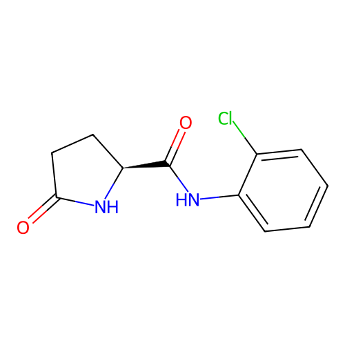 (2S)-N-(2-chlorophenyl)-5-oxopyrrolidine-2-carboxamide structure