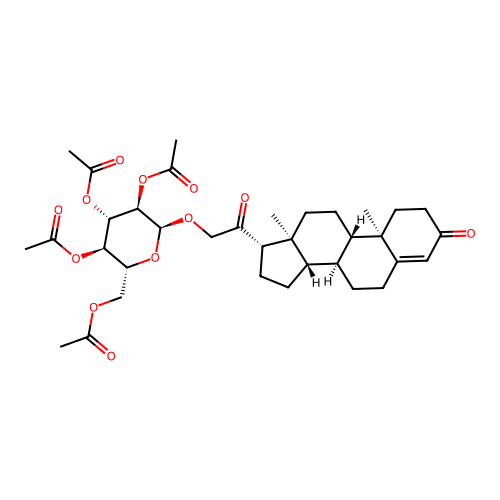 21-((2,3,4,6-Tetra-O-acetyl-alpha-D-glucopyranosyl)oxy)pregn-4-ene-3,20-dione structure