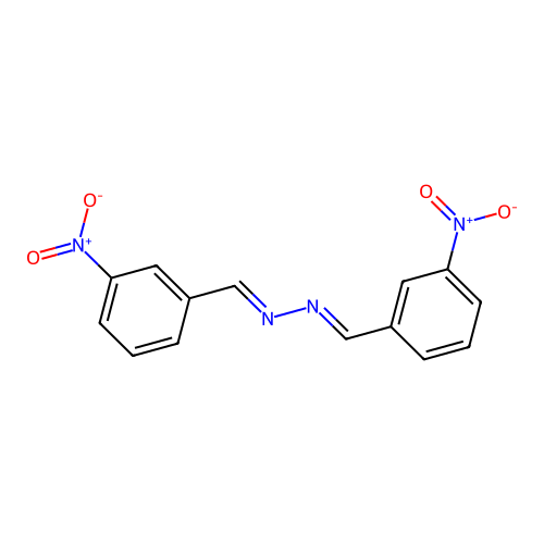 (1E,2E)-bis(3-nitrobenzylidene)hydrazine structure
