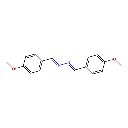 Benzaldehyde, 4-methoxy-, 2-((4-methoxyphenyl)methylene)hydrazone structure