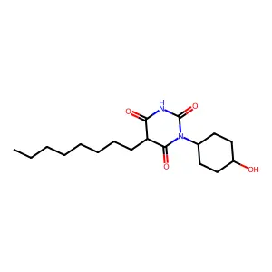 Barbituric acid, 1-(4-hydroxycyclohexyl)-5-octyl- structure