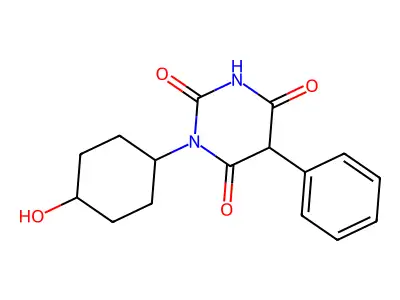 Barbituric acid, 1-(4-hydroxycyclohexyl)-5-phenyl- structure