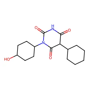 Barbituric acid, 5-cyclohexyl-1-(4-hydroxycyclohexyl)- structure