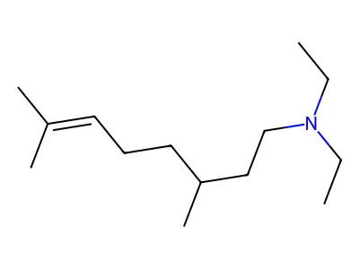 N,N-diethyl-3,7-dimethyloct-2-enylamine structure