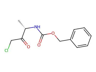 Phenylmethyl N-((1S)-3-chloro-1-methyl-2-oxopropyl)carbamate structure