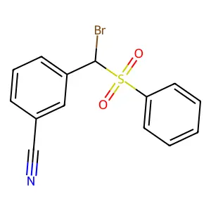 3-(溴(苯磺酰基)甲基)苯甲腈 structure