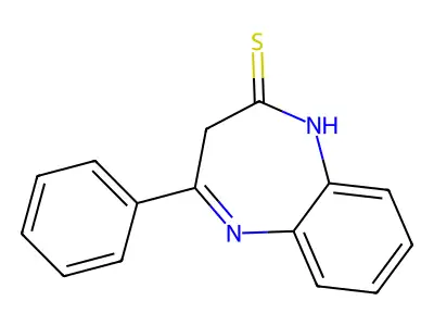 2H-1,5-Benzodiazepine-2-thione, 1,3-dihydro-4-phenyl- structure
