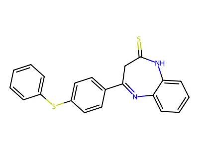 1,3-Dihydro-4-(4-(phenylthio)phenyl)-2H-1,5-benzodiazepine-2-thione structure