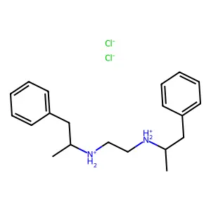 Ethylenediamine, N,N'-bis(alpha-methylphenethyl)-, dihydrochloride structure