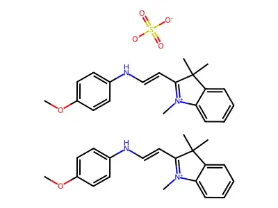 bis(4-methoxy-N-[2-(1,3,3-trimethylindol-1-ium-2-yl)ethenyl]aniline);sulfate structure