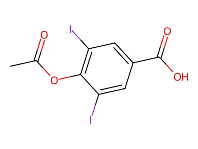 4-Acetyloxy-3,5-diiodobenzoic acid structure